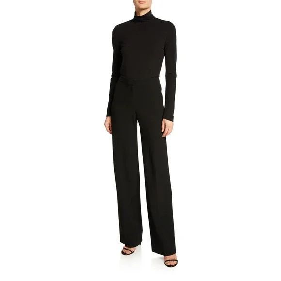 St. John Diana Dress Pants Womens 14 Brown Straight Leg Stretch Unhemmed NWT